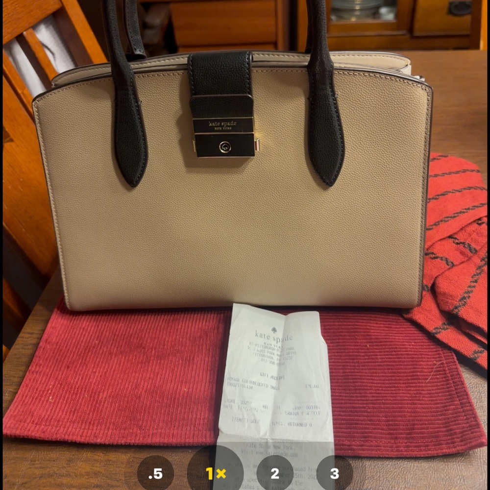 Kate Spade Black and Tan Satchel